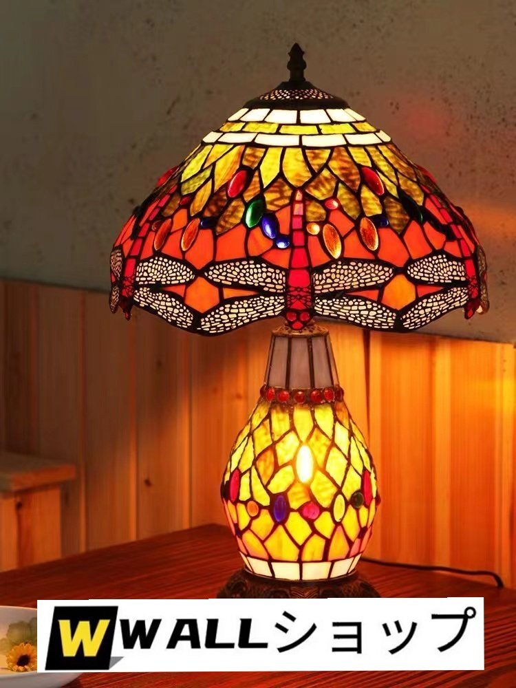 新作★ステンドランプ ステンドグラス アンティーク 花柄 レトロな雰囲気がおしゃれ