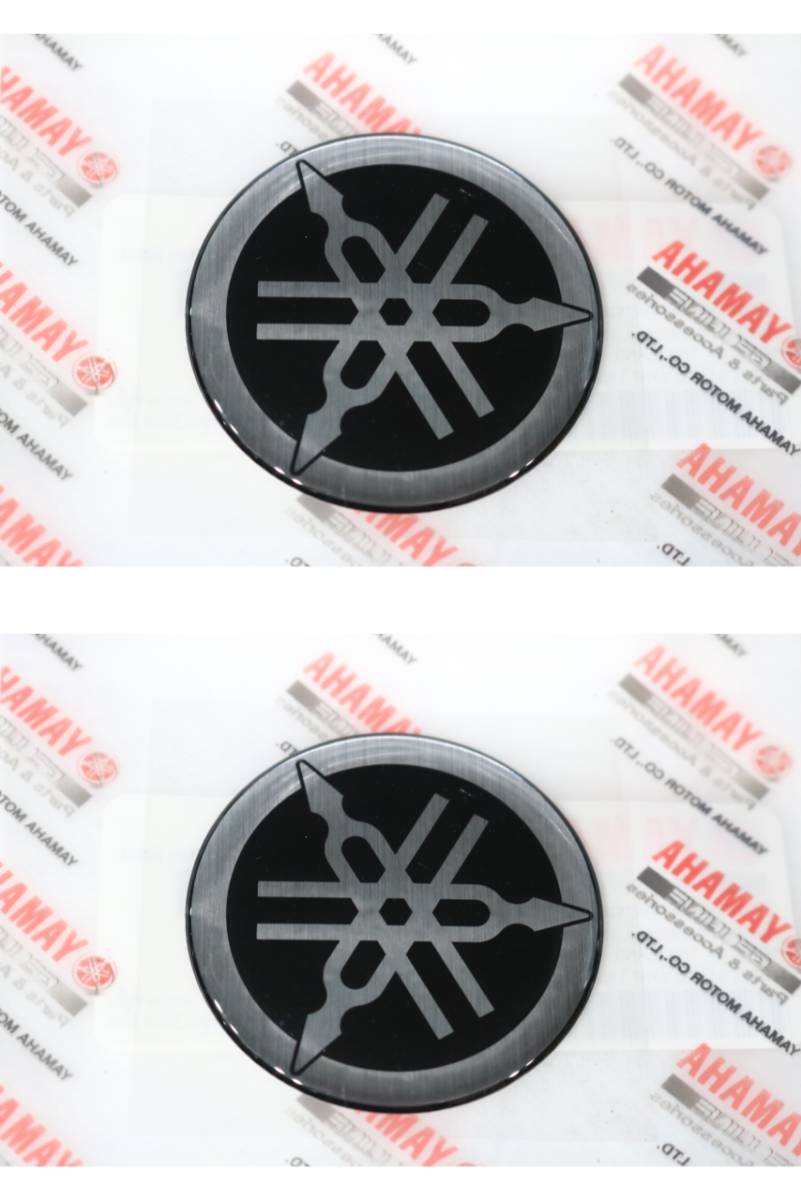 送料185円 2枚 約50mm ヤマハ ステッカー 純正品 音叉エンブレム マーク ビトロ シール TW SRX XJR YZF シグナス マジェスティ