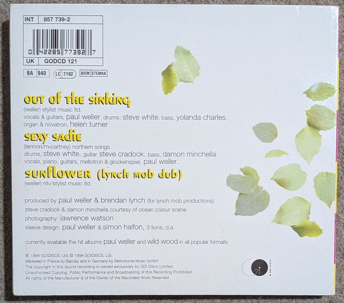Paul Weller:Out Of Sinking★英3曲入りCDシングル/The Jam/Style Council_画像2