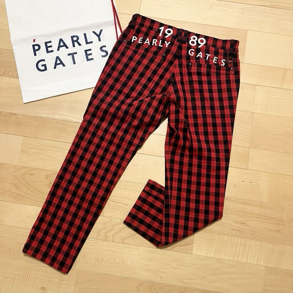 ★パーリーゲイツ チェック柄 パワフルコットンパンツ メンズ ★送料無料 正規品_画像1