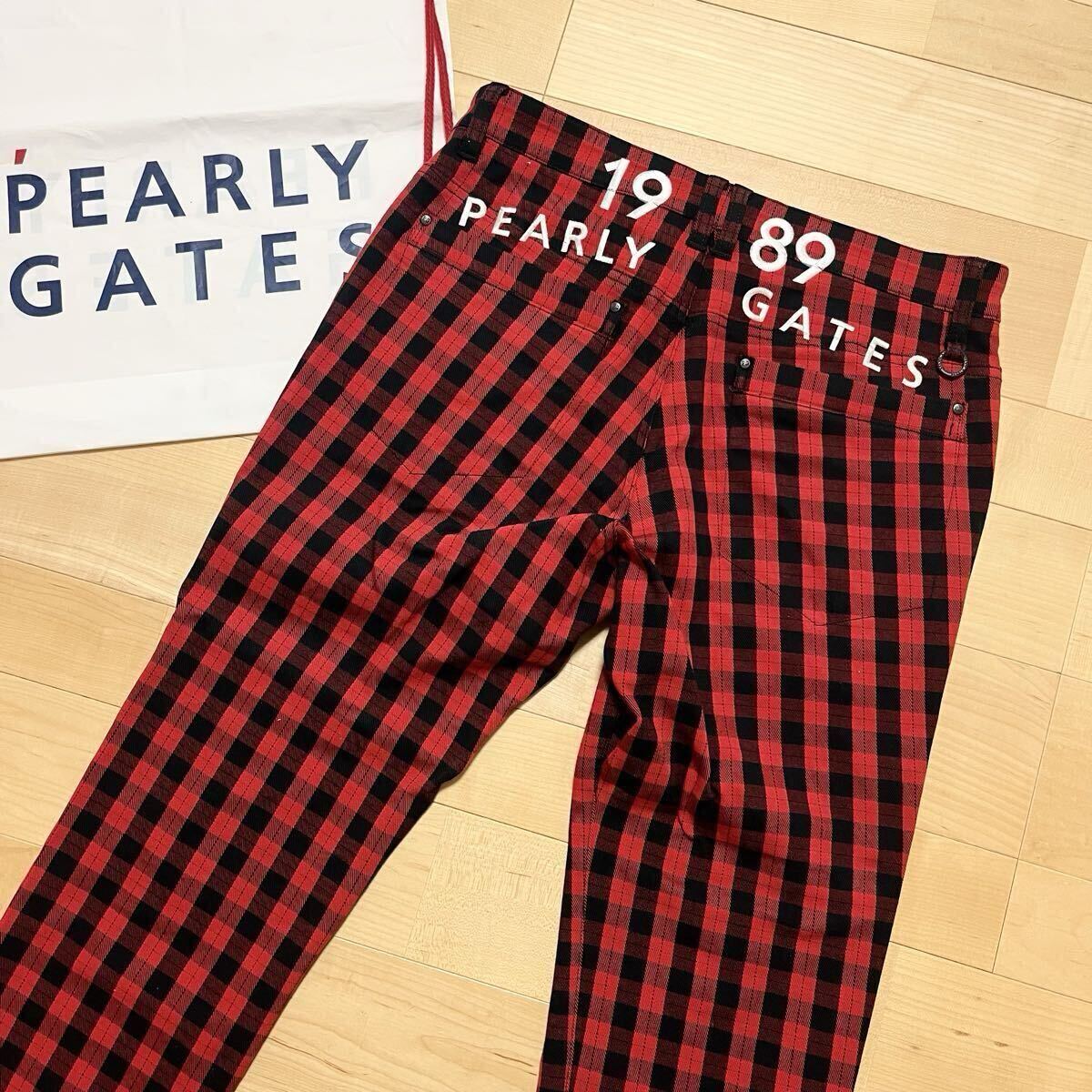 ★パーリーゲイツ チェック柄 パワフルコットンパンツ メンズ ★送料無料 正規品_画像2