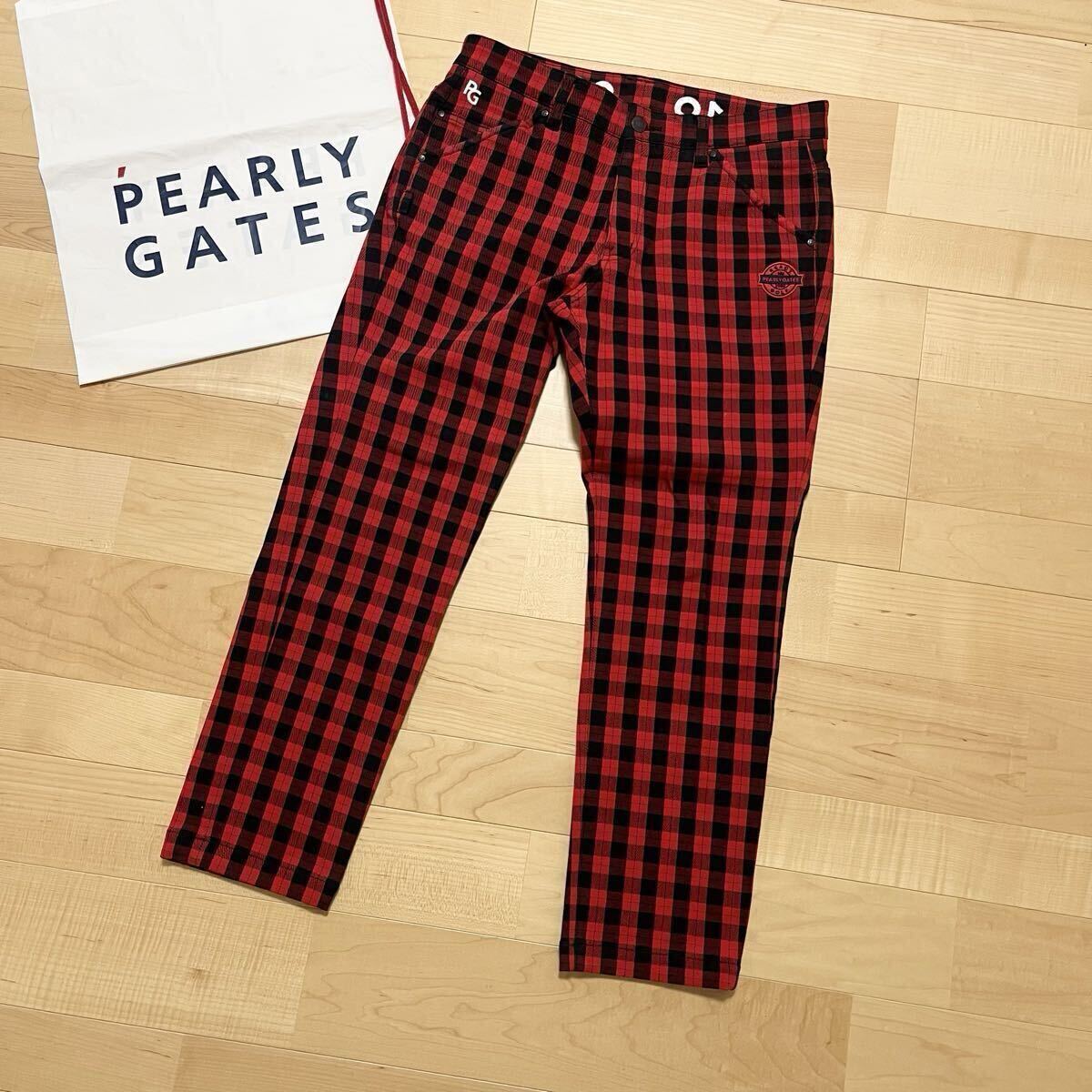 ★パーリーゲイツ チェック柄 パワフルコットンパンツ メンズ ★送料無料 正規品_画像4