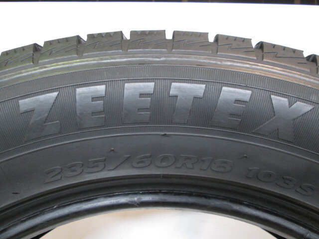 M3-127(送料無料/代引きOK)ランクS 中古 美品 バリ溝 235/60R18 ZEETEX WP2000 SUV 2023年 8.5分山 スタッドレス 1本のみ_画像6
