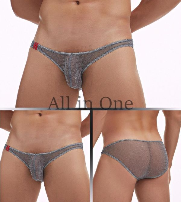 183-140-5 メンズ メタリックメッシュ ブリーフタイプ【ホワイト,M】男性 下着 セクシー ショーツ パンツ インナー アンダーウェア .2_画像7