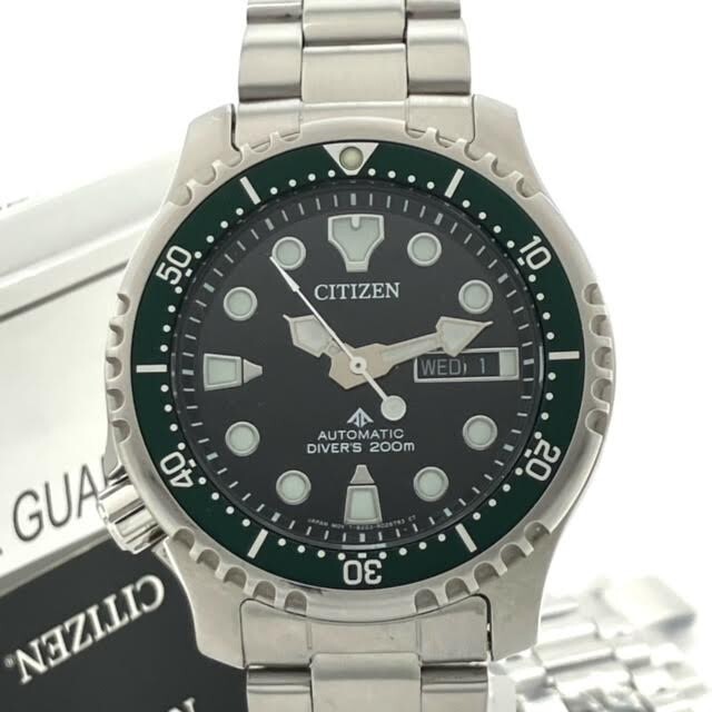 仙3【稼働】CITIZEN PROMASTER 8204-R014960 腕時計 自動巻 デイデイト シチズン プロマスター AT メンズ ブラック文字盤 ラウンド_画像1