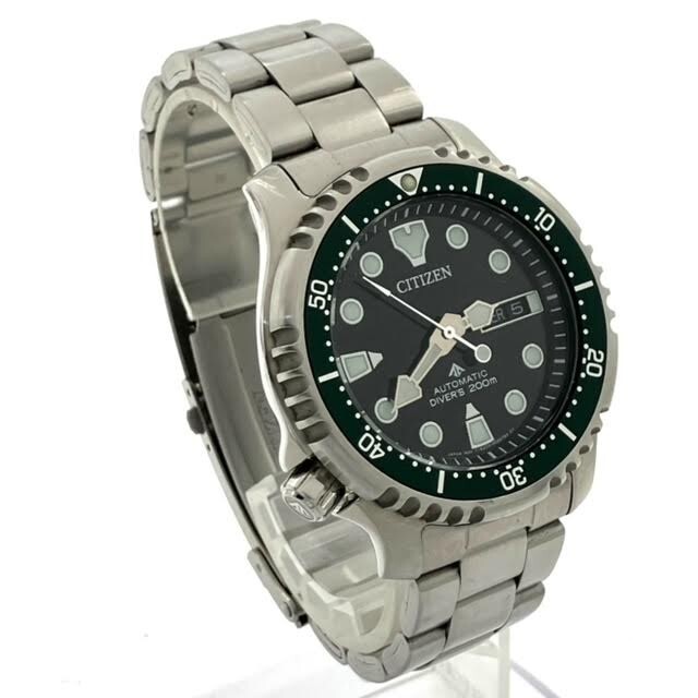 仙3【稼働】CITIZEN PROMASTER 8204-R014960 腕時計 自動巻 デイデイト シチズン プロマスター AT メンズ ブラック文字盤 ラウンド_画像3