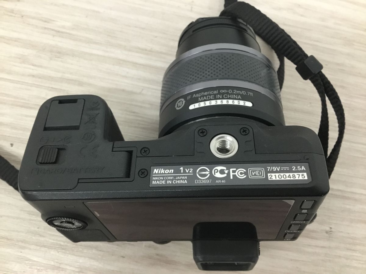 ●営YS238-80 【通電確認(rèn)済み】 Nikon ニコン 1 V2 ミラーレス一眼カメラ 10-30mm 1:3.5-5.6 ブラック 充電器付き
