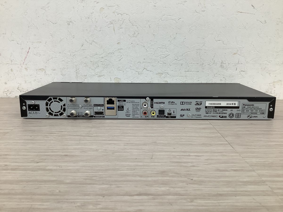 ●営TT357-100【稼働品】 Panasonic パナソニック Blu-rayディスクレコーダー DMR-BRZ1010 ブルーレイ 2016年制 リモコン?B-CASカード付/h