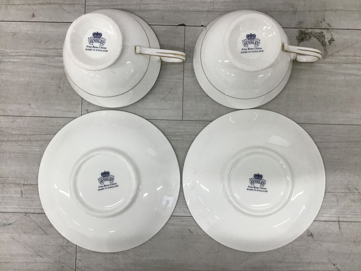●営KW054-100 AYNSLEY エインズレイ 金彩色絵 EST.1775 カップ＆ソーサー 6客セット 洋食器 /t