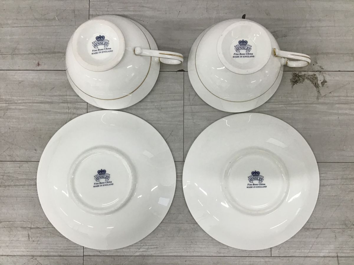 ●営KW054-100 AYNSLEY エインズレイ 金彩色絵 EST.1775 カップ＆ソーサー 6客セット 洋食器 /t