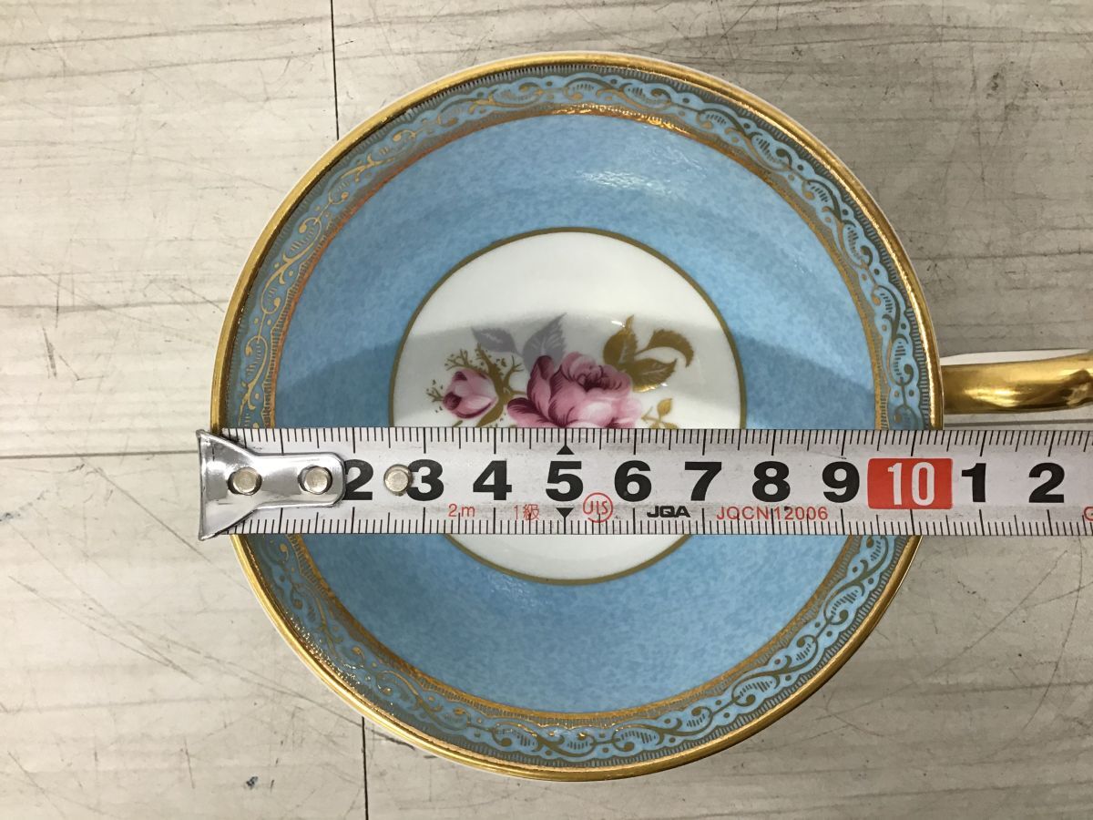 ●営KW054-100 AYNSLEY エインズレイ 金彩色絵 EST.1775 カップ＆ソーサー 6客セット 洋食器 /t