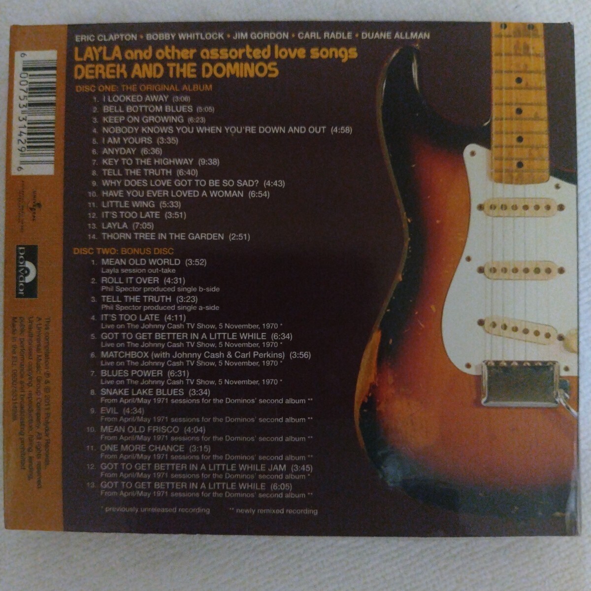 LAYLA and other assorted love songs/DEREK AND THE DOMINOS 2CD