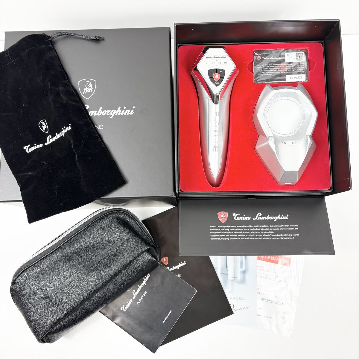 付属品完備 美品 ALPHA ONE ランボルギーニ 美顔器 アルファワン シルバー