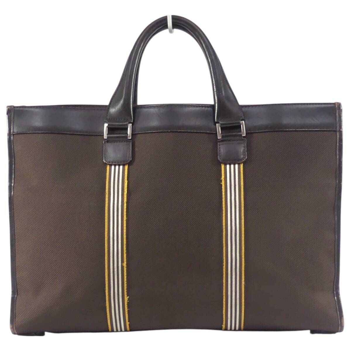 即決★BURBERRY BLACK LABEL★ビジネスバッグ バーバリーブラックレーベル レザーコンビ メンズ 茶 A4 本革 ブリーフケース 通勤 出張_画像3