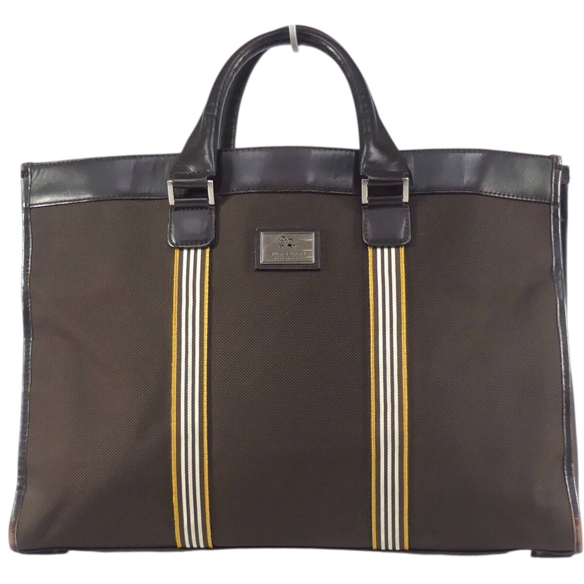 即決★BURBERRY BLACK LABEL★ビジネスバッグ バーバリーブラックレーベル レザーコンビ メンズ 茶 A4 本革 ブリーフケース 通勤 出張_画像2