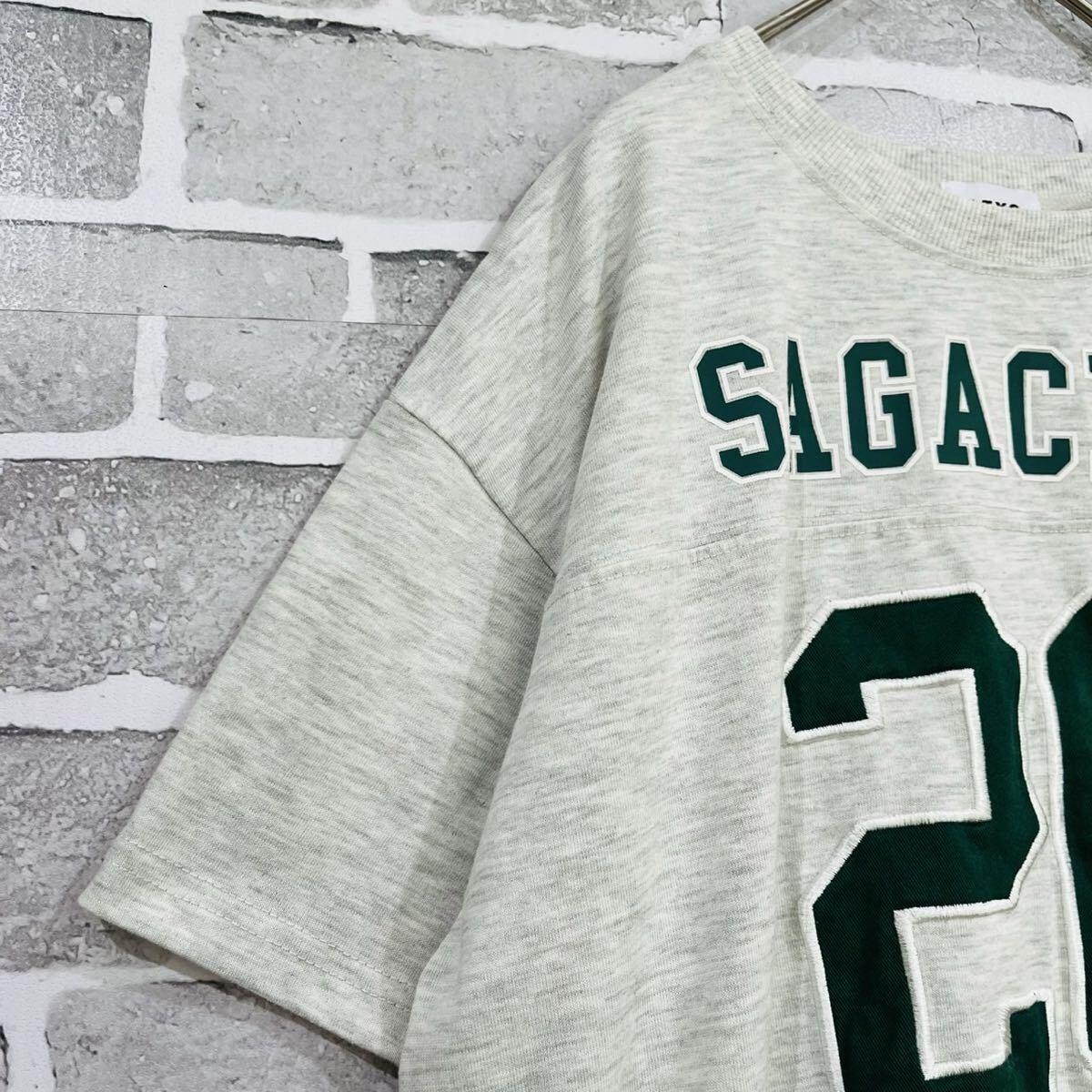 【LTXC】ラブトキシック Lovetoxic ビッグシルエット 半袖 ナンバリング Tシャツ ビッグプリント L 160 フットボール グレー プリント034_画像2