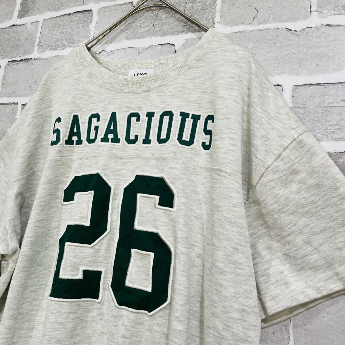 【LTXC】ラブトキシック Lovetoxic ビッグシルエット 半袖 ナンバリング Tシャツ ビッグプリント L 160 フットボール グレー プリント034_画像4