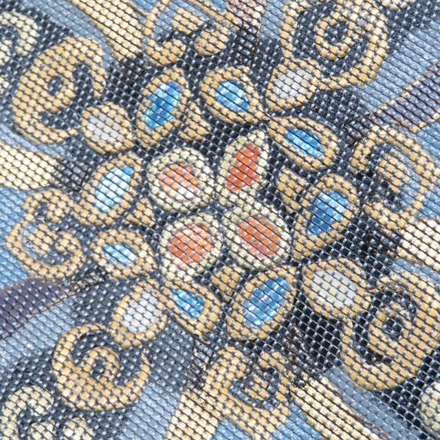 特選 袋帯 中古 リサイクル 正絹 フォーマル 仕立て上がり お太鼓柄 川島織物 本金 螺鈿箔 花紋 薄青系色 多色 金 きもの北條 A1277-15_画像3