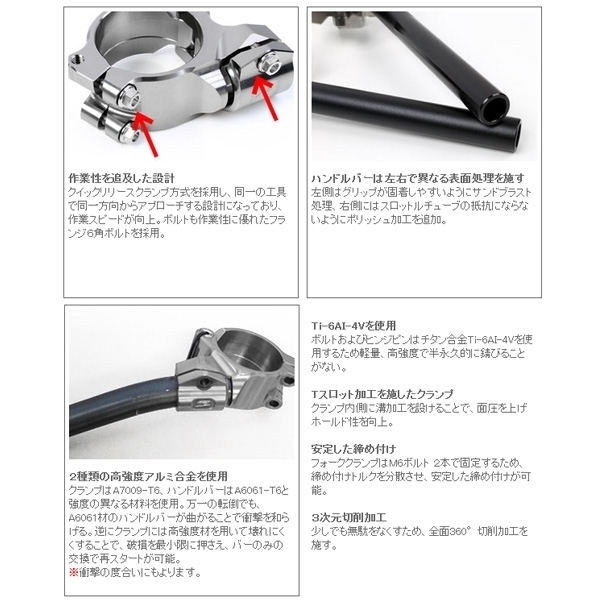 ◇ZETA フライトハンドルバー/セパレートハンドル φ53mm/6度 展示品 (ZS03-0167)_画像8