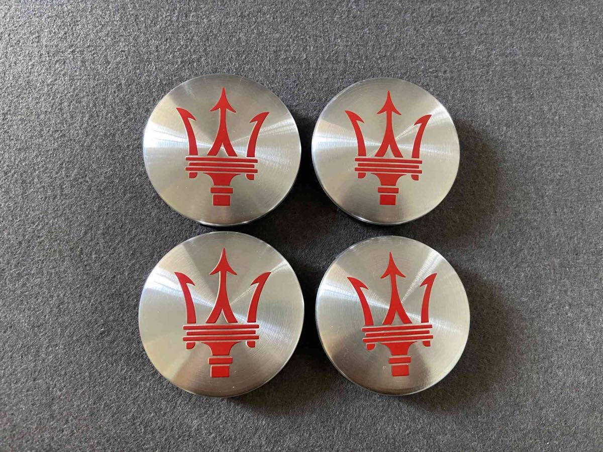 マセラティ ホイールセンターキャップ 4個セット 外59.5mm ステッカー ハブキャップ 車 （dfr079）_画像1