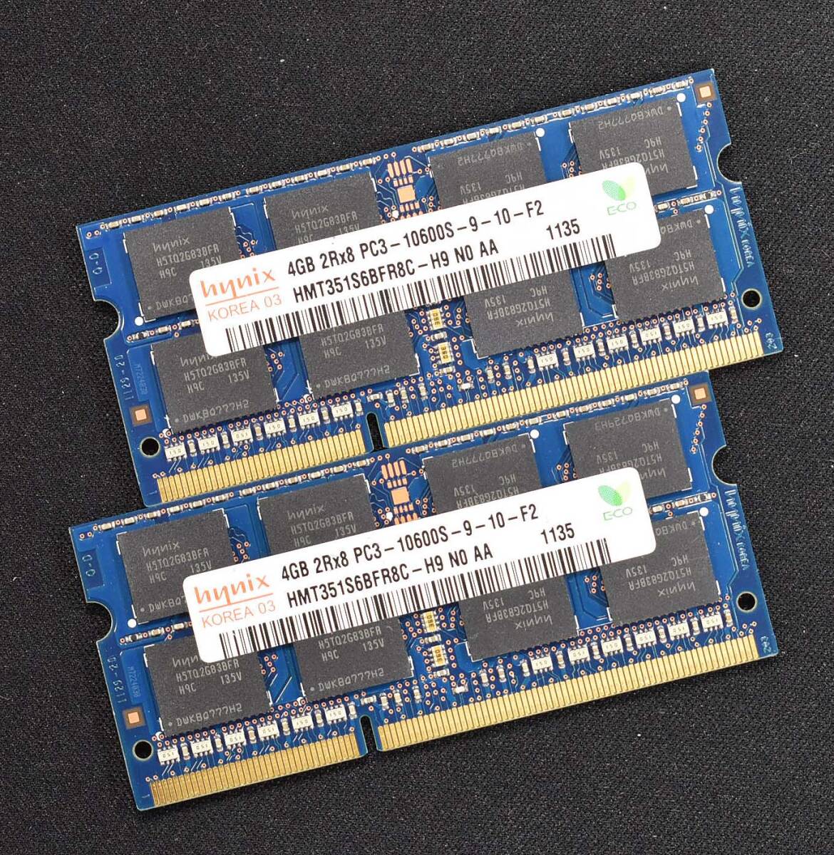 4GB 2枚組 (合計 8GB) PC3-10600S DDR3-1333 S.O.DIMM 204pin 2Rx8 [1.5V] [HYNIX 4G 8G] for Macbook Pro iMac (DDR3) (管:SB0629_画像1
