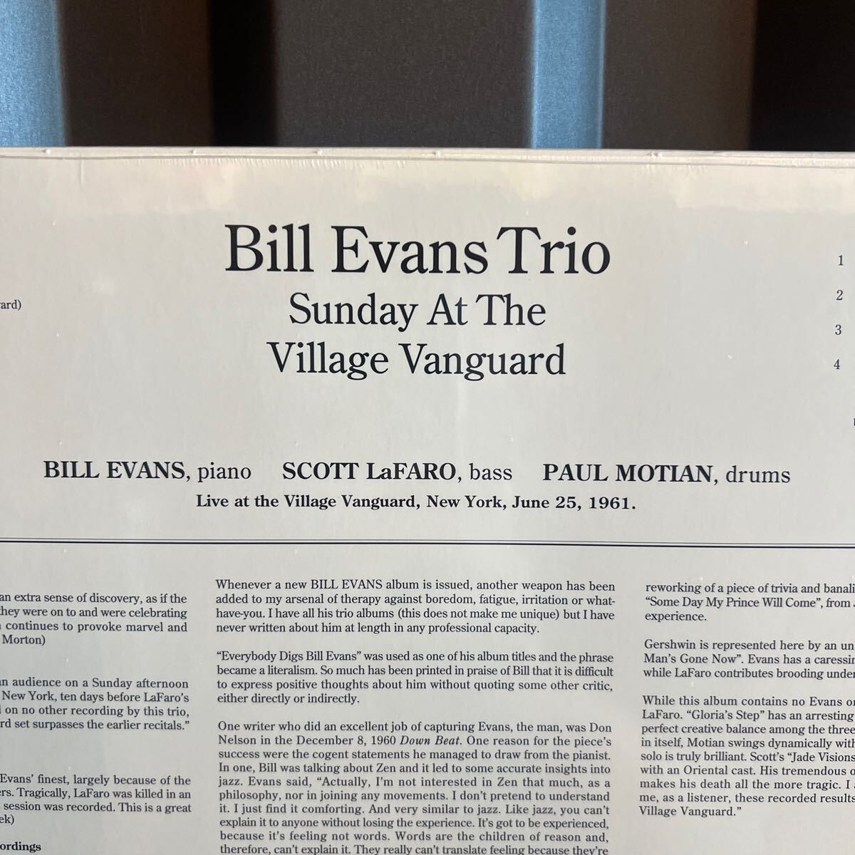 【アナログ盤】新品/未開封/EU盤/限定盤/180g重量盤/グリーン盤/The Bill Evans Trio/Sunday At The Village Vanguard/レコード/950612_画像3