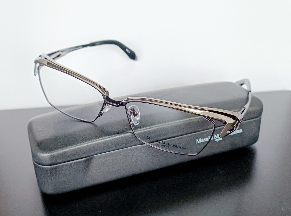 マサキマツシマ Masaki Matsushima MF-1308 ③ガンメタル・ライトグレー 58 メガネフレーム フルリム ケース付き 日本製 新品_画像10