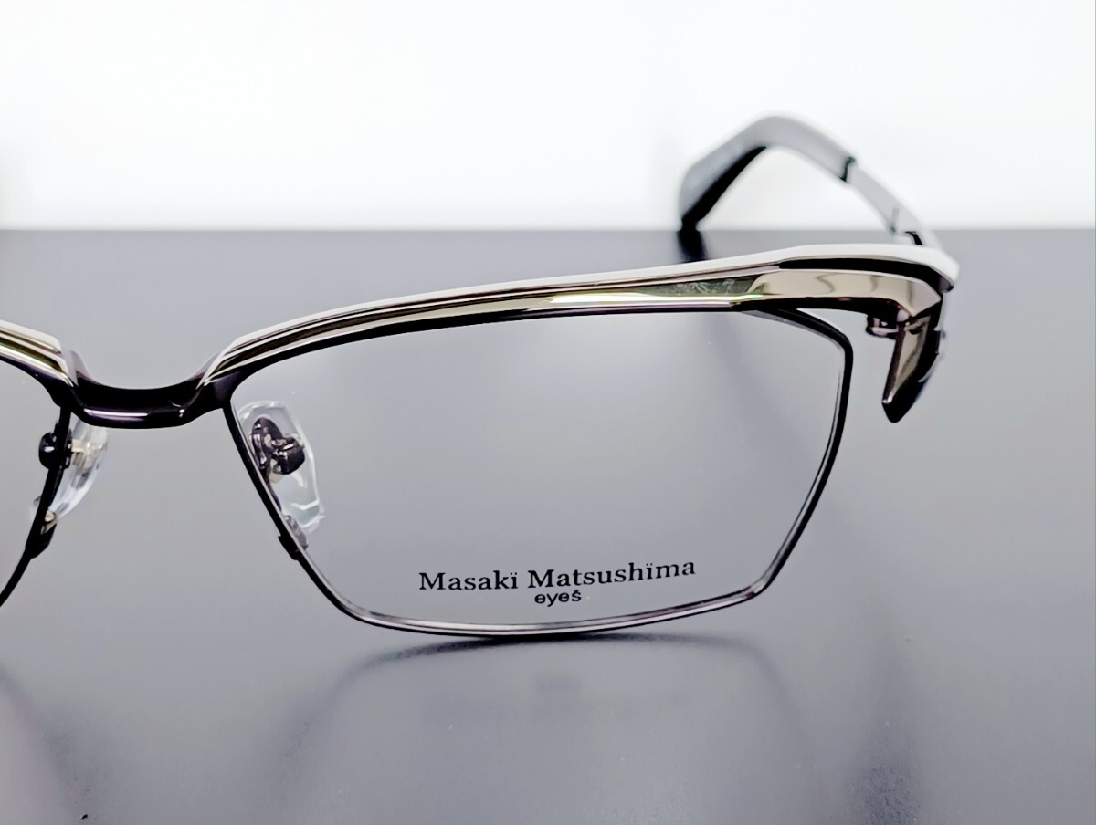 マサキマツシマ Masaki Matsushima MF-1308 ③ガンメタル・ライトグレー 58 メガネフレーム フルリム ケース付き 日本製 新品_画像3