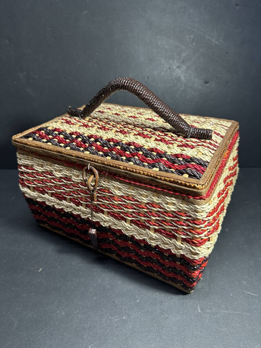 ★コレクター必見！！ 当時物 現状品 ビンテージ ソーイングケース 裁縫箱 バスケット 小物入れ 雑貨 収納 KZ318_画像1