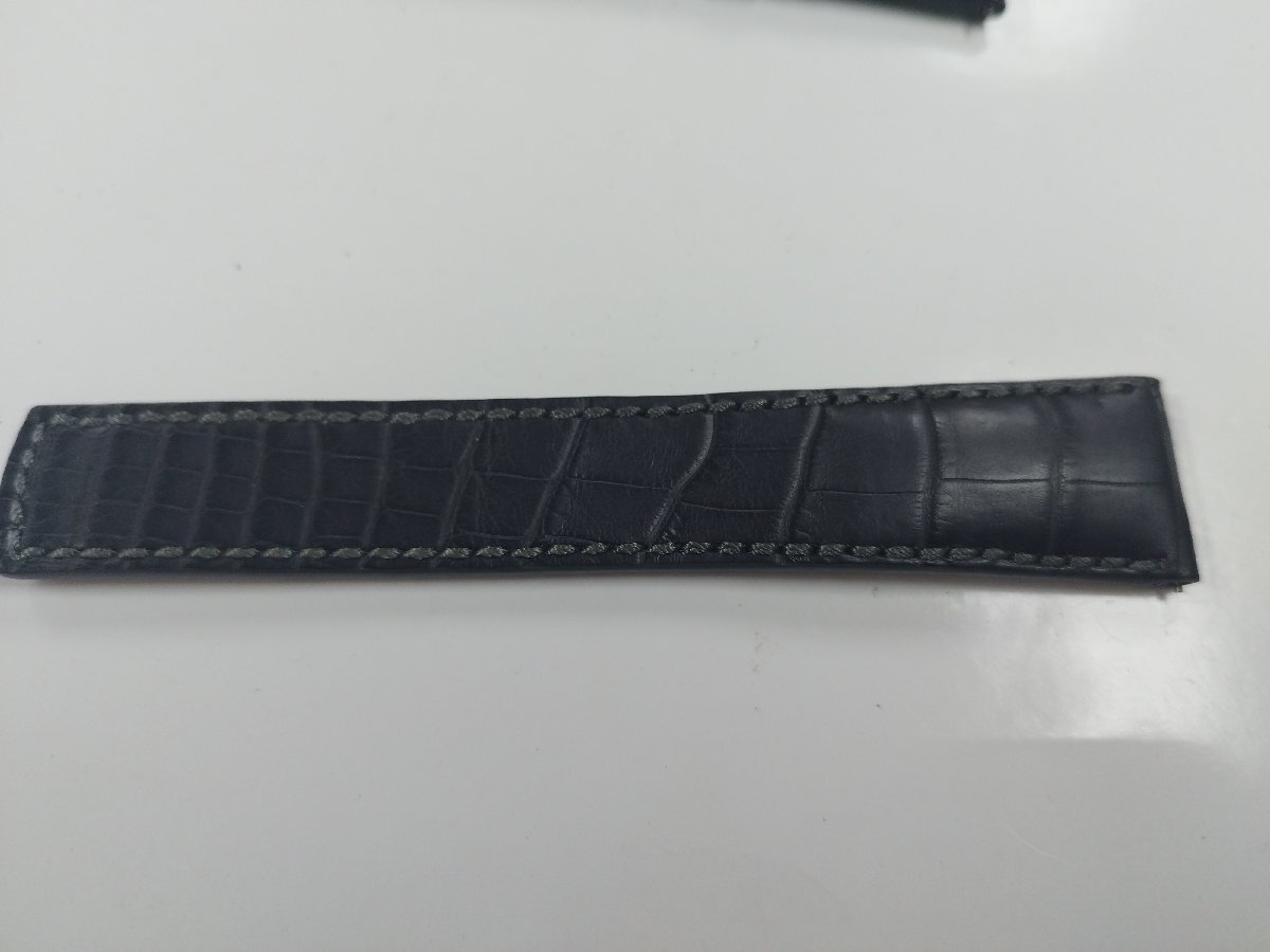 【時(shí)計(jì)王】CHAUMET ショーメ 純正革ベルト グレー 幅22-18mm 傷箇所あり 長期保管品 稅別＋送料無料