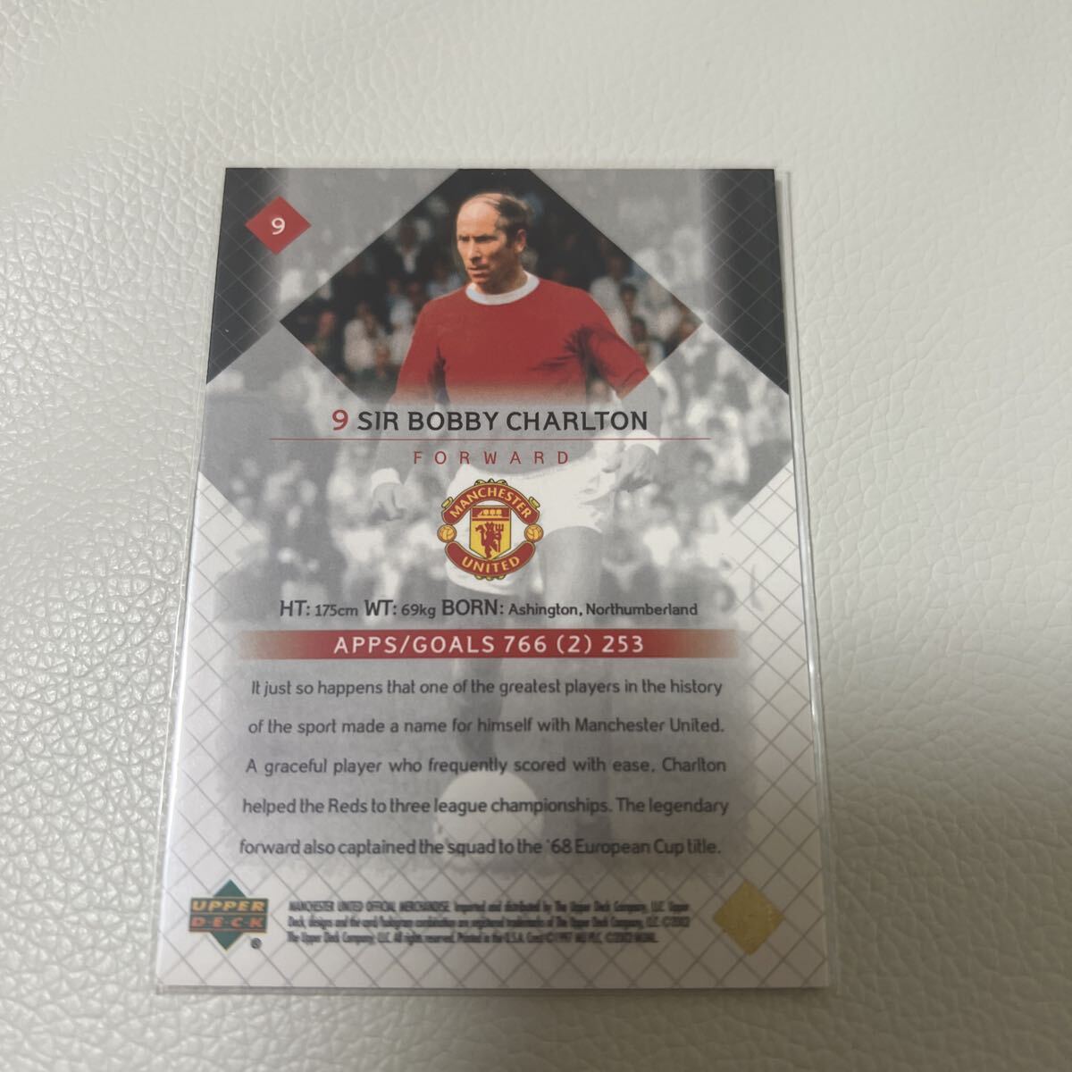 アッパーデック　UD マンチェスターユナイテッド　9 ボビーチャールトン　SIR BOBBY CHARLTON　レギュラーブラックパラレル