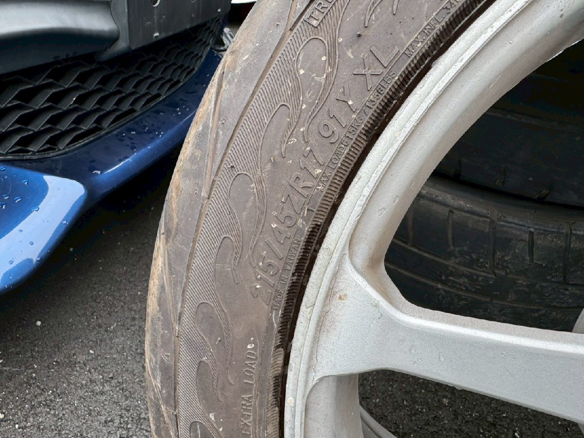 YOKOHAMA AVS MODEL7 17inch 8J+45 5h114.3 アルミホイール 4本セット タイヤ付 日産系 トヨタ系 シルビア スカイライン チェイサーetc..._画像7