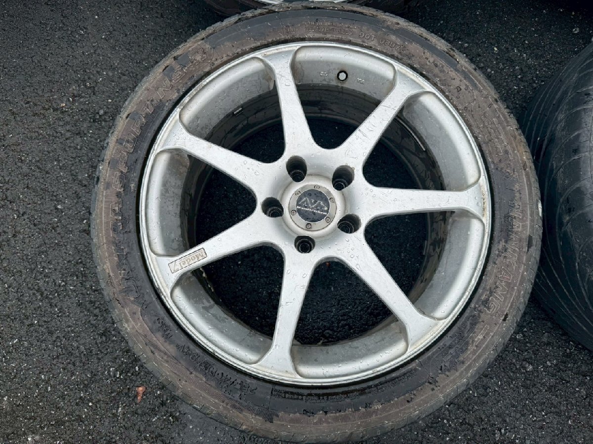 YOKOHAMA AVS MODEL7 17inch 8J+45 5h114.3 アルミホイール 4本セット タイヤ付 日産系 トヨタ系 シルビア スカイライン チェイサーetc..._画像4