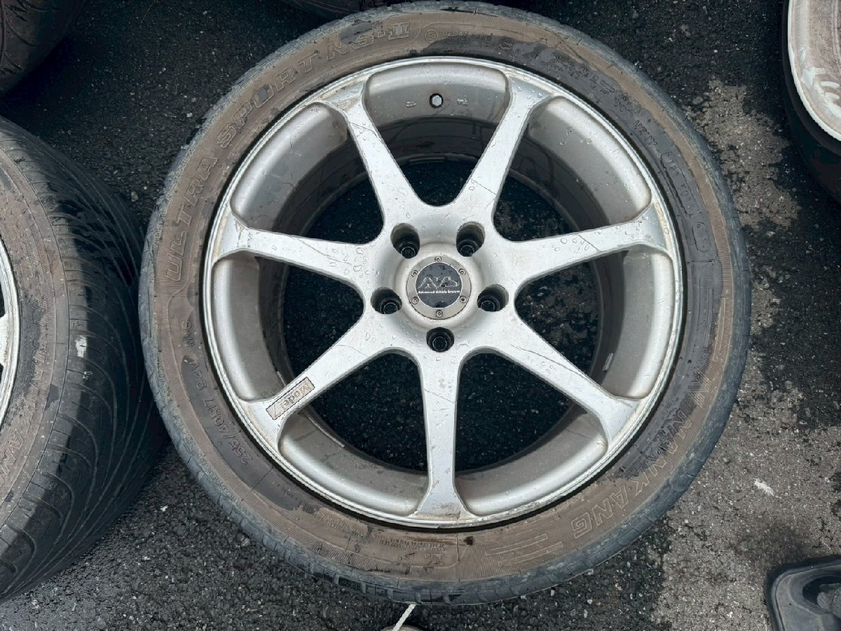 YOKOHAMA AVS MODEL7 17inch 8J+45 5h114.3 アルミホイール 4本セット タイヤ付 日産系 トヨタ系 シルビア スカイライン チェイサーetc..._画像5