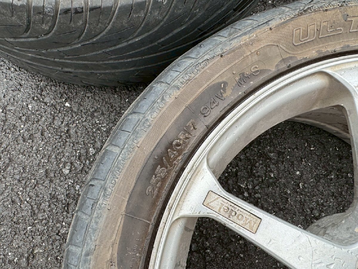 YOKOHAMA AVS MODEL7 17inch 8J+45 5h114.3 アルミホイール 4本セット タイヤ付 日産系 トヨタ系 シルビア スカイライン チェイサーetc..._画像6