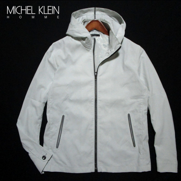 【ミッシェルクランオム】 2WAY フーデッドジップジャケット サイズ51(LL) ライトグレー MICHEL KLEIN HOMME イトキン
