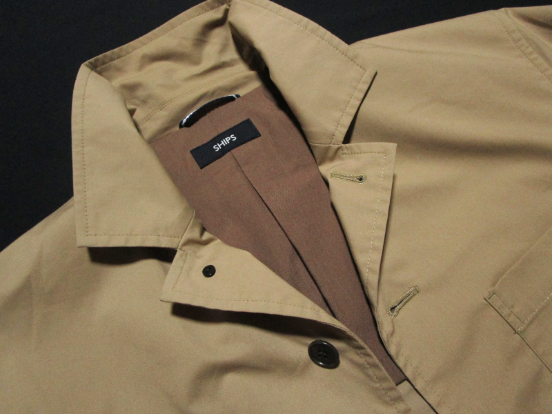 【シップス】 ストレッチ　ライトジャケット　TC混紡糸　ウェザークロス　サイズM　ベージュ　秋物　シャツジャケット　SHIPS_画像4