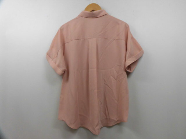 新品 GU ジーユー 半袖 ドレープシャツ 無地 トップス ピンク Lサイズ_画像3