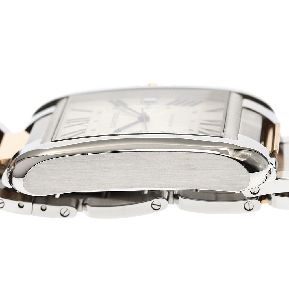 カルティエ CARTIER W5310006 タンクアングレースXL デイト コンビ 自動巻き メンズ 良品 _808729