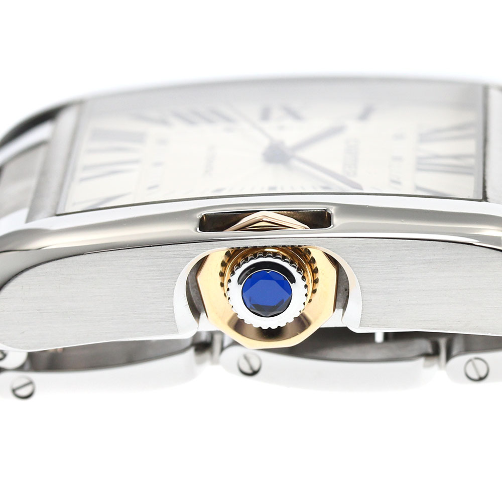 カルティエ CARTIER W5310006 タンクアングレースXL デイト コンビ 自動巻き メンズ 良品 _808729