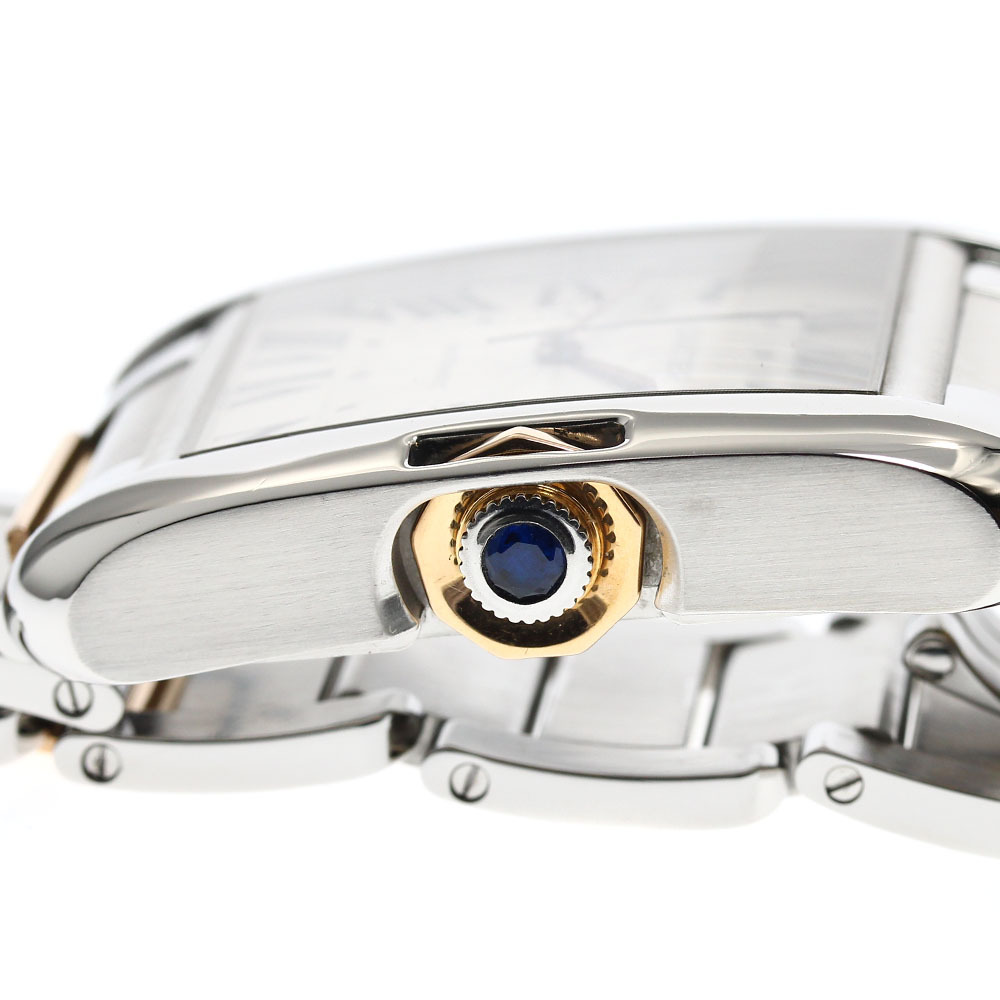 カルティエ CARTIER W5310006 タンクアングレースXL デイト コンビ 自動巻き メンズ 良品 _898667