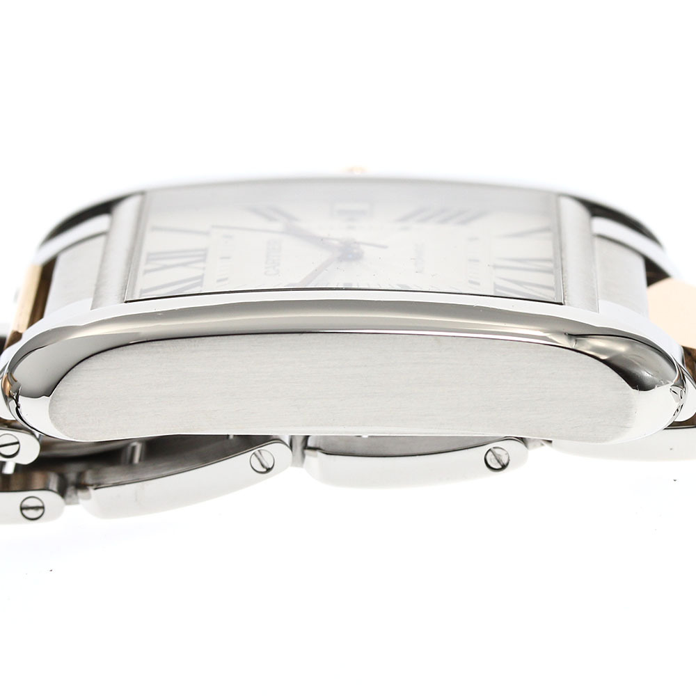 カルティエ CARTIER W5310006 タンクアングレースXL デイト コンビ 自動巻き メンズ 良品 _898667