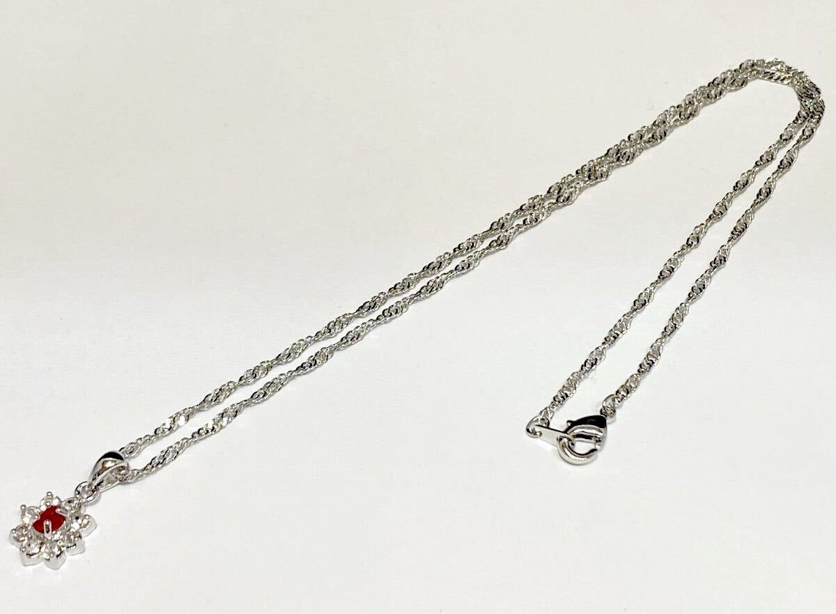 倉庫在庫処分！ 天然ルビー(コランダム) 7月誕生石 ペンダント ネックレス① 宝石 新品未使用品_画像6