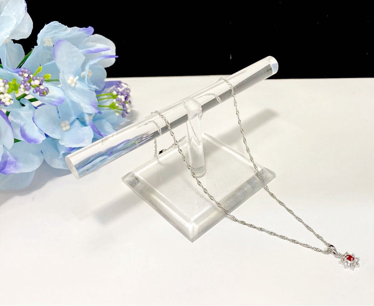 倉庫在庫処分！ 天然ルビー(コランダム) 7月誕生石 ペンダント ネックレス① 宝石 新品未使用品_画像5