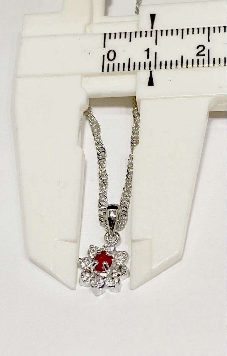 倉庫在庫処分！ 天然ルビー(コランダム) 7月誕生石 ペンダント ネックレス① 宝石 新品未使用品_画像7