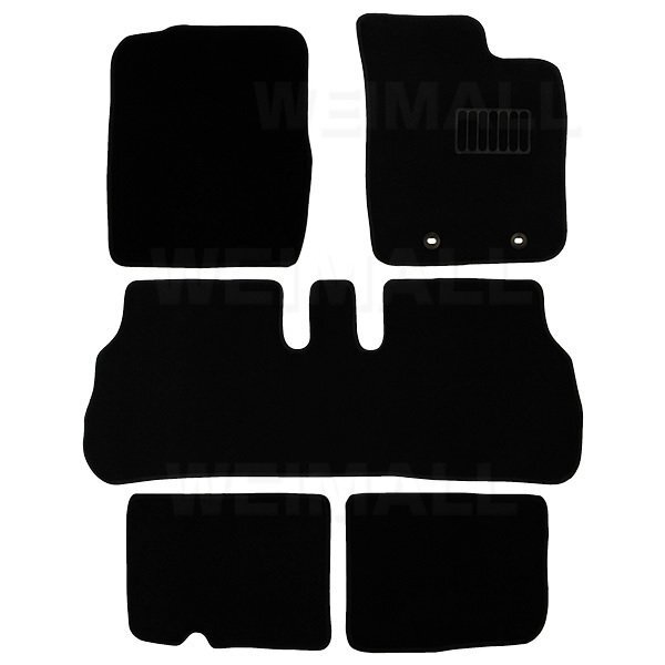 フロアマット 5點(diǎn)セット ダイハツ キャスト LA250S LA260S ヒールパット付 カーマット 難燃性 里面スパイク加工 黒 ブラック 新品未使用