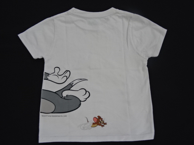 graniph Tシャツ 半袖 カットソー キャラクター TOM AND JERRY トムとジェリー 白 男子 女子 キッズTシャツ 100 夏 USED 古着_画像5