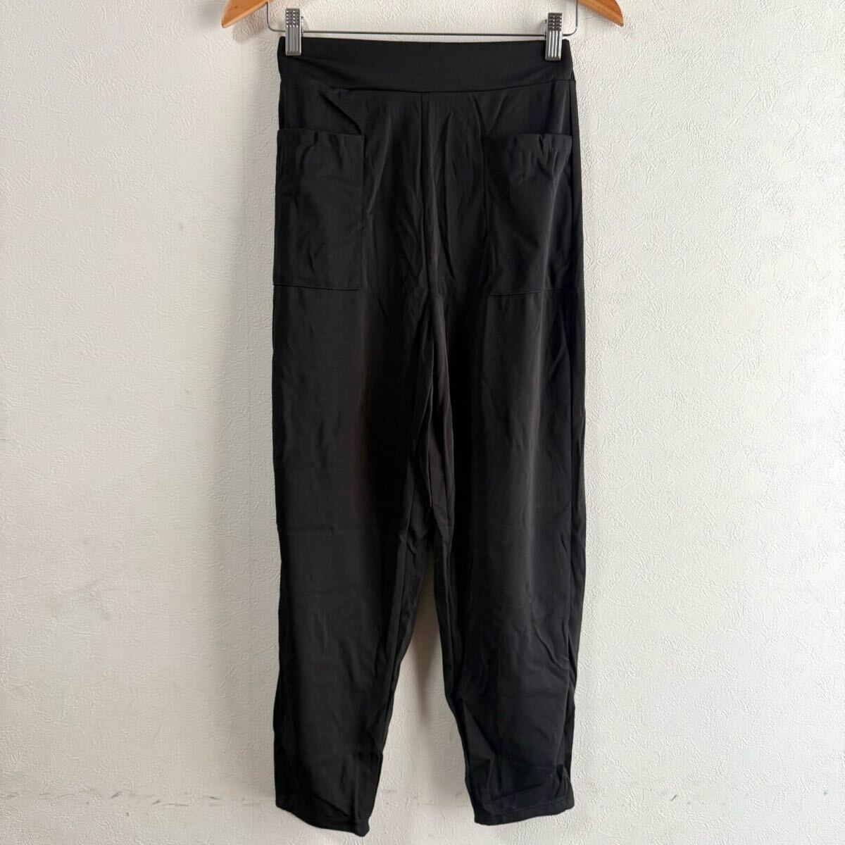 スラックス レディース テーパードパンツ 美脚 ９分丈 ボトムス ポケット付 ブラック 2XL_画像8