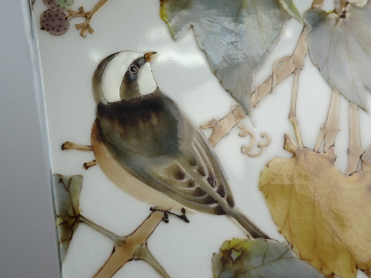 [ антиквариат * чайная посуда ]* Kutani гора рисовое поле . Akira **.... рисунок длина ваза для цветов высота примерно 50.3cm go012tlenaga ваза цветок входить цветок дорога . дорога 