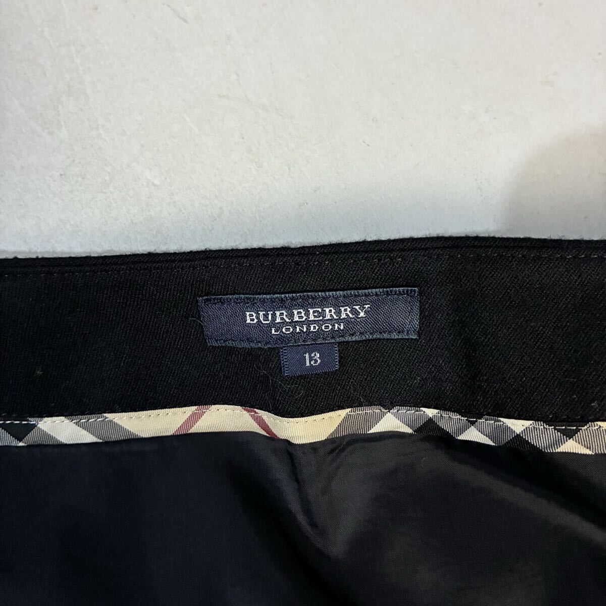 BURBERRY LONDON ロングスカート ウールスカート 三陽商会 アシンメトリーデザイン 黒 バーバリーロンドン【レターパックプラス郵送可】T_画像9